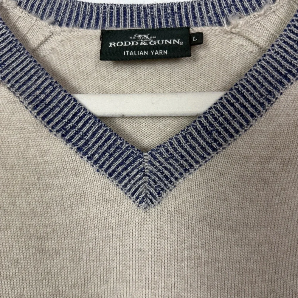 Rodd & Gunn Mens Pullover Sweater SZ L 100% Extra Fine Merino Wool Italy‎ Preppy